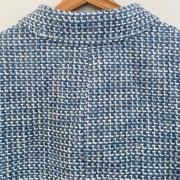 Talbots Womens Blue & White Tweed Blazer Jacket Size 18W Career Capsule Wardrobe - Picture 4 of 12